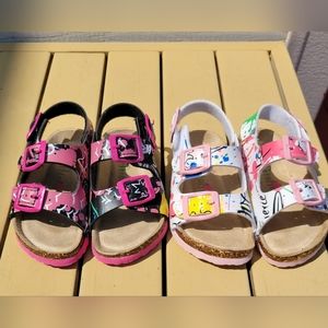 Toddler girls paint splatter footbed sandals